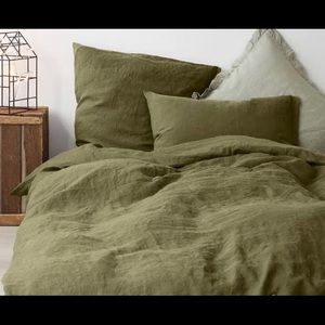 100% linen duvet and sham set king size NEW